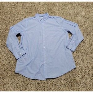 Croft & Barrow Light Blue Easy Care Long Sleeve Button Up Shirt Men's Size XXL